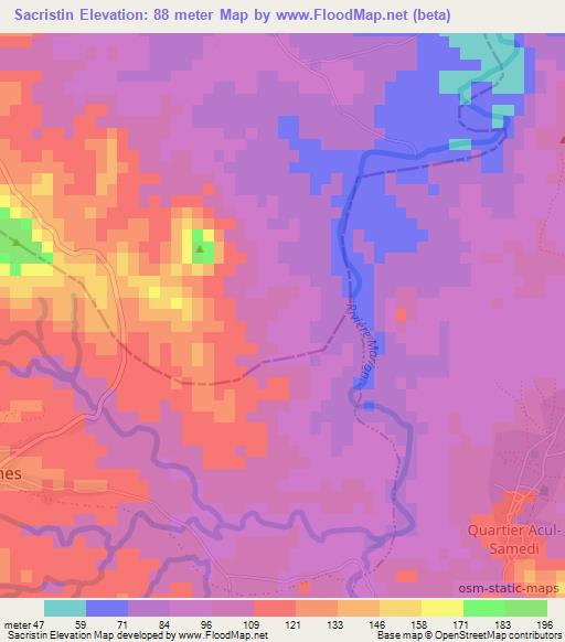 Sacristin,Haiti Elevation Map