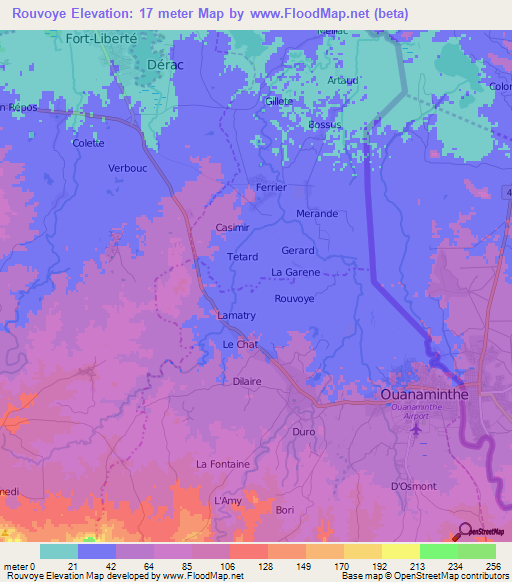 Rouvoye,Haiti Elevation Map