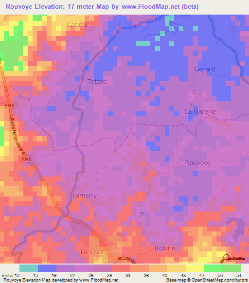 Rouvoye,Haiti Elevation Map