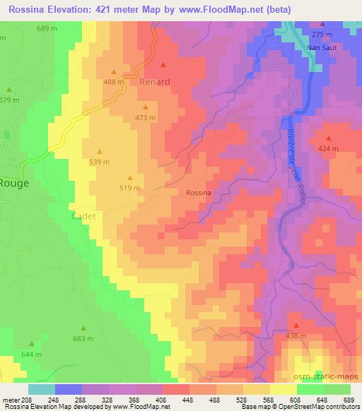 Rossina,Haiti Elevation Map