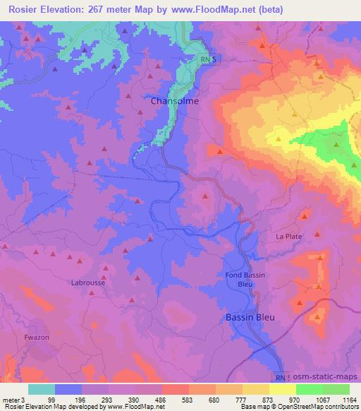 Rosier,Haiti Elevation Map