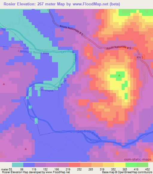 Rosier,Haiti Elevation Map