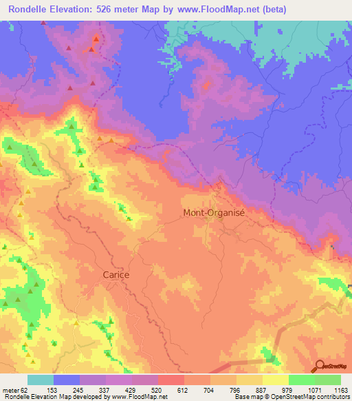 Rondelle,Haiti Elevation Map