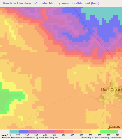 Rondelle,Haiti Elevation Map