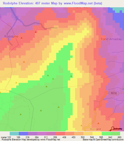 Rodolphe,Haiti Elevation Map