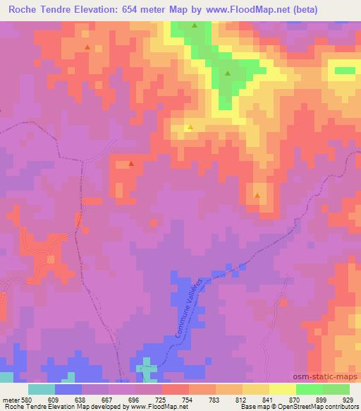 Roche Tendre,Haiti Elevation Map