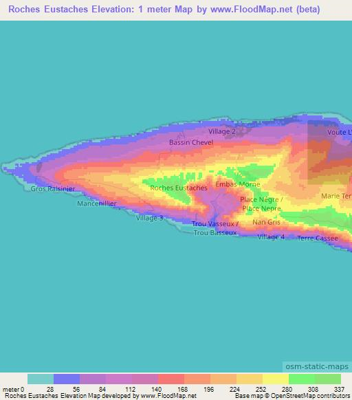 Roches Eustaches,Haiti Elevation Map