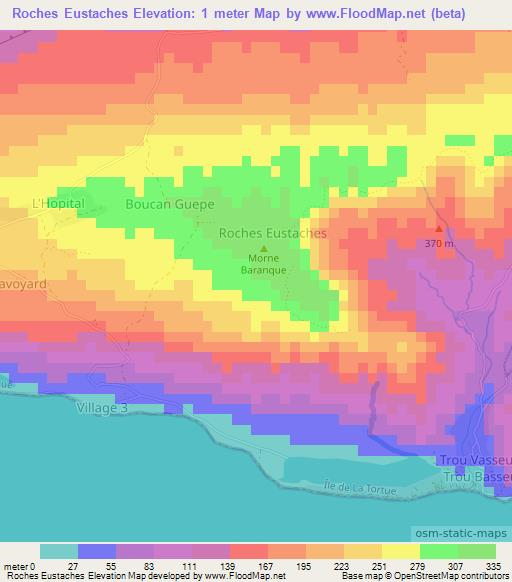 Roches Eustaches,Haiti Elevation Map