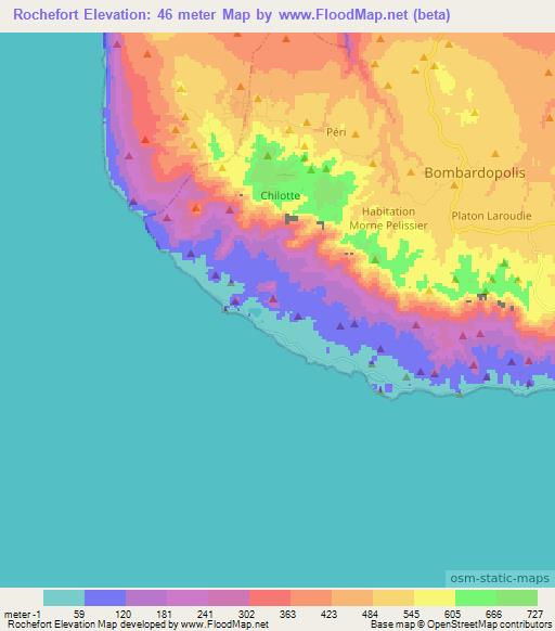 Rochefort,Haiti Elevation Map