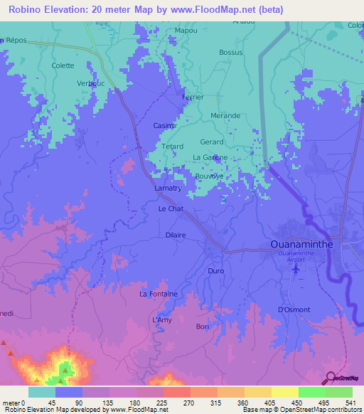 Robino,Haiti Elevation Map