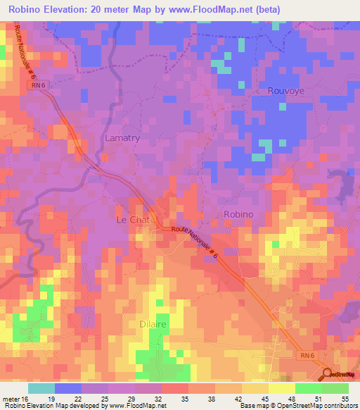 Robino,Haiti Elevation Map