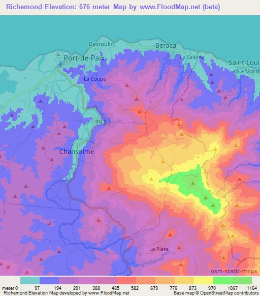 Richemond,Haiti Elevation Map