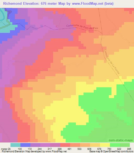 Richemond,Haiti Elevation Map