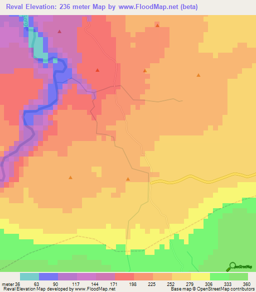 Reval,Haiti Elevation Map