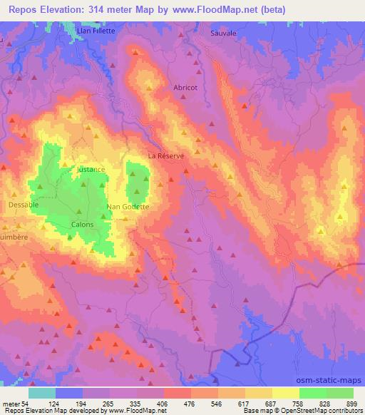 Repos,Haiti Elevation Map