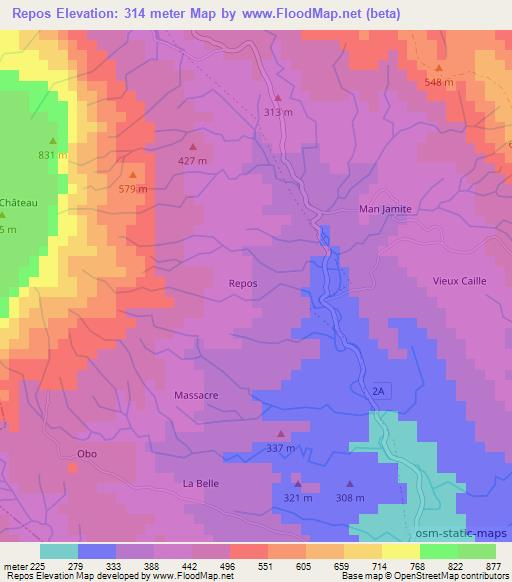 Repos,Haiti Elevation Map