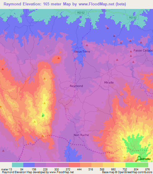 Raymond,Haiti Elevation Map