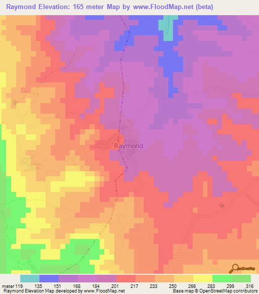 Raymond,Haiti Elevation Map