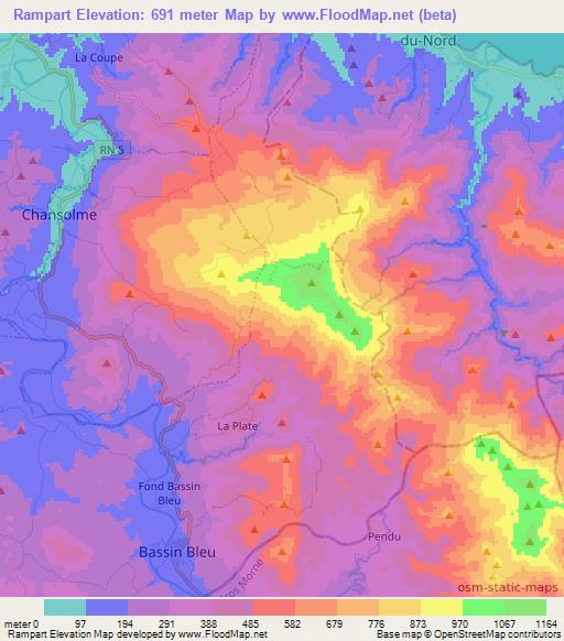 Rampart,Haiti Elevation Map