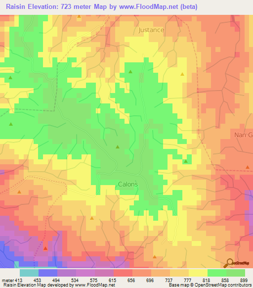 Raisin,Haiti Elevation Map