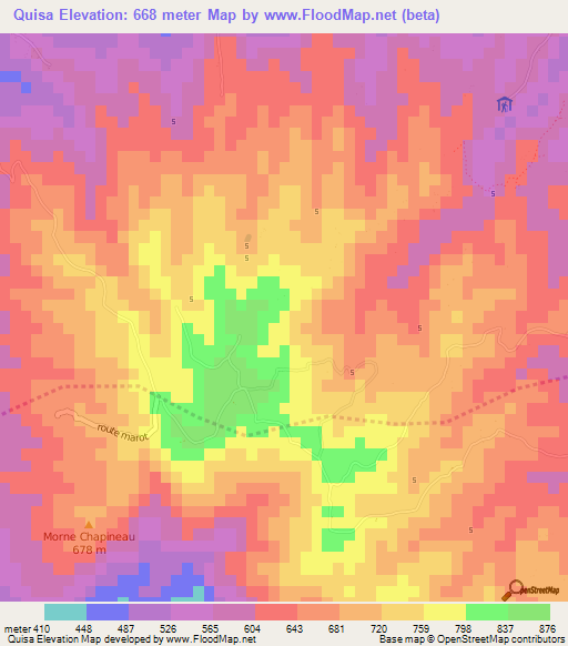 Quisa,Haiti Elevation Map