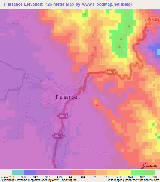 Plaisance,Haiti Elevation Map