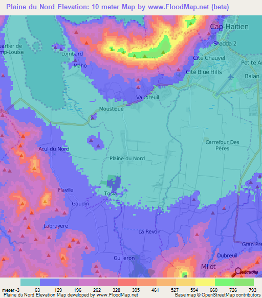 Plaine du Nord,Haiti Elevation Map