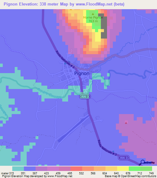 Pignon,Haiti Elevation Map