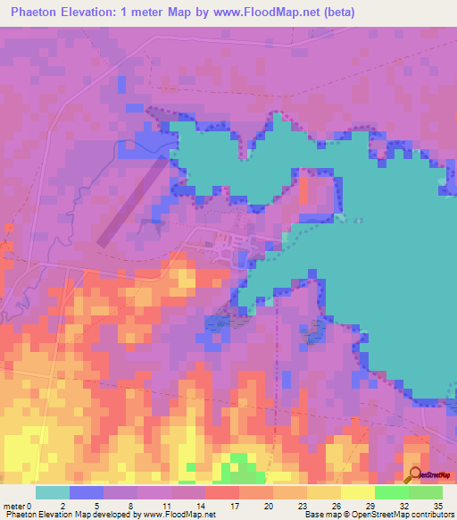 Phaeton,Haiti Elevation Map