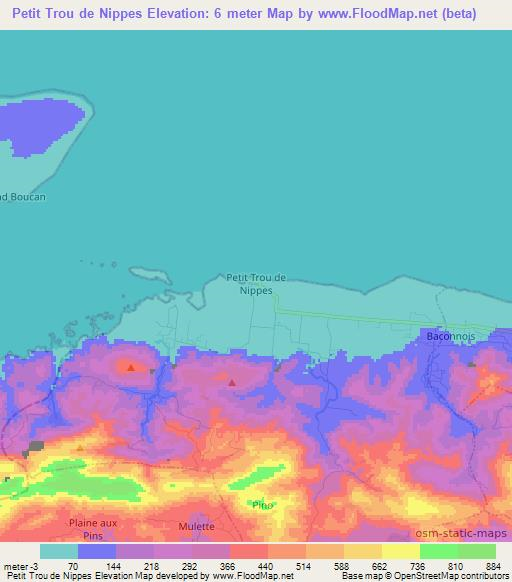 Petit Trou de Nippes,Haiti Elevation Map