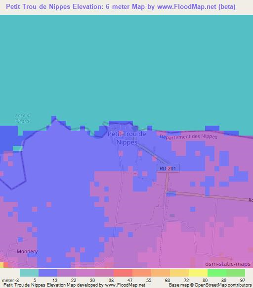 Petit Trou de Nippes,Haiti Elevation Map