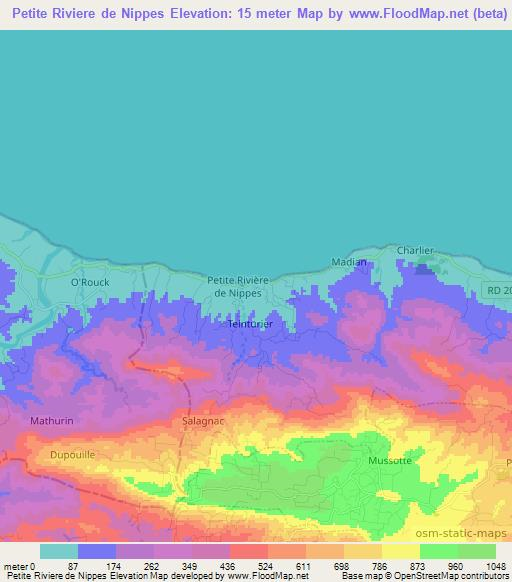 Petite Riviere de Nippes,Haiti Elevation Map