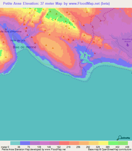 Petite Anse,Haiti Elevation Map