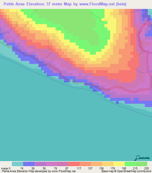 Petite Anse,Haiti Elevation Map