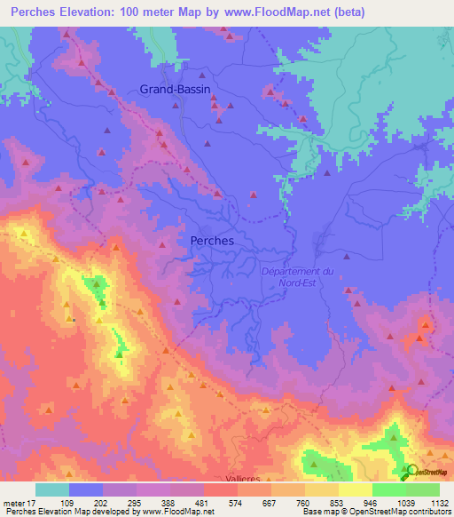 Perches,Haiti Elevation Map