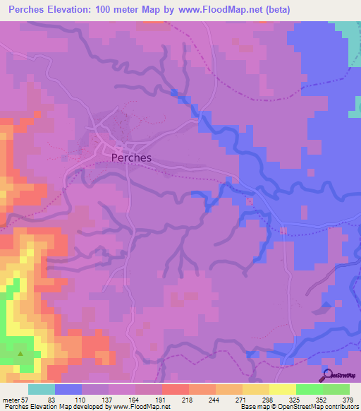 Perches,Haiti Elevation Map