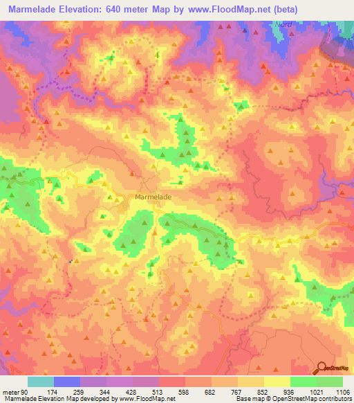 Marmelade,Haiti Elevation Map