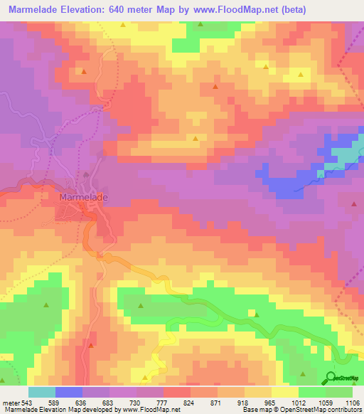 Marmelade,Haiti Elevation Map