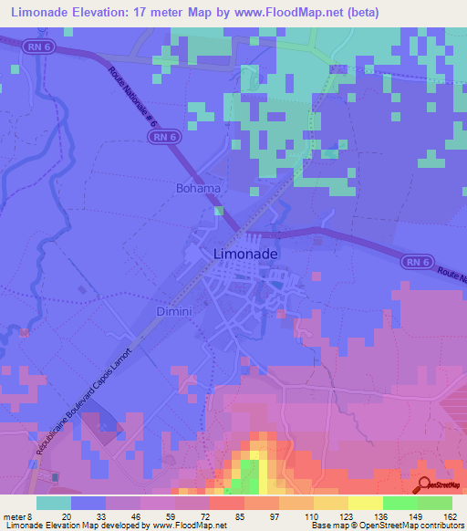 Limonade,Haiti Elevation Map