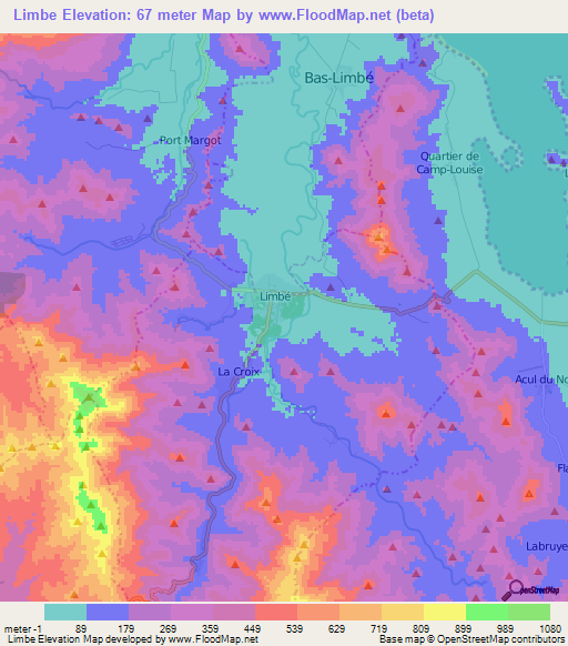 Limbe,Haiti Elevation Map