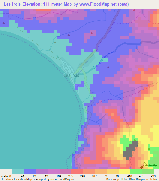 Les Irois,Haiti Elevation Map