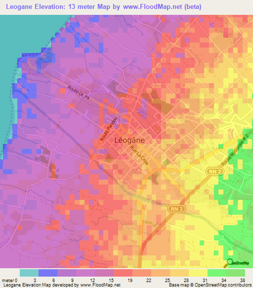 Leogane,Haiti Elevation Map