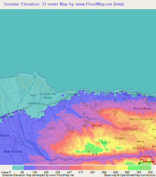 Gressier,Haiti Elevation Map