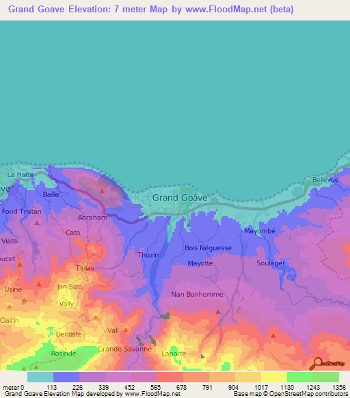 Grand Goave,Haiti Elevation Map