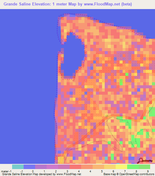 Grande Saline,Haiti Elevation Map