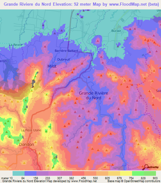 Grande Riviere du Nord,Haiti Elevation Map