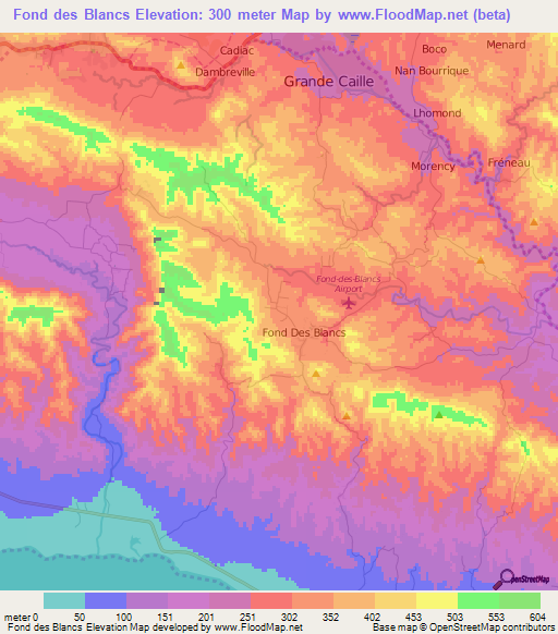 Fond des Blancs,Haiti Elevation Map