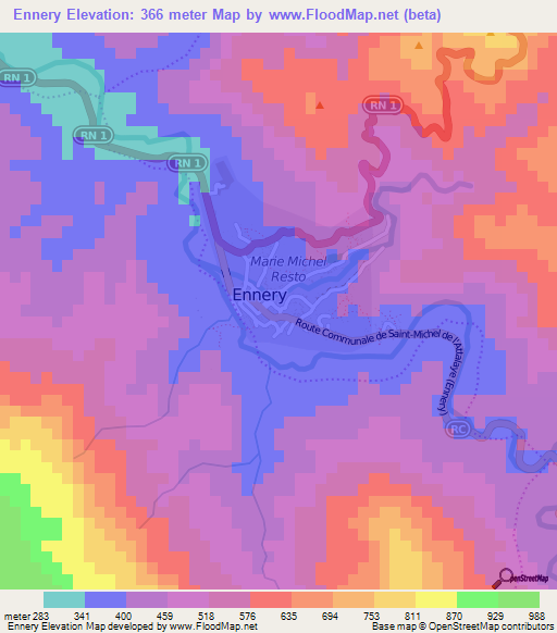 Ennery,Haiti Elevation Map