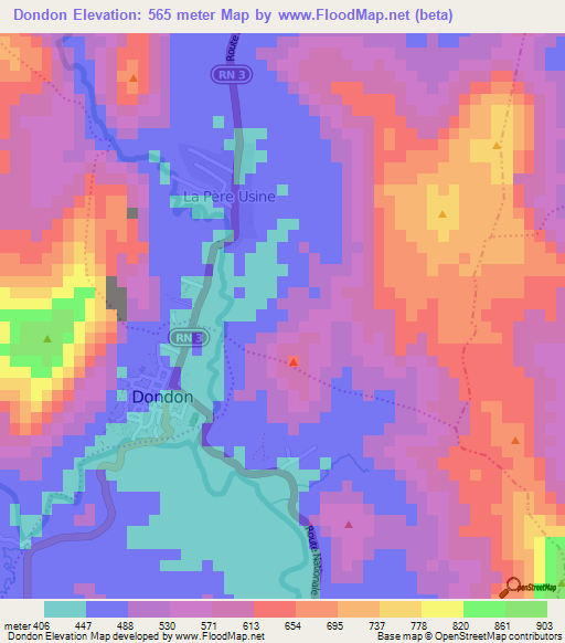 Dondon,Haiti Elevation Map