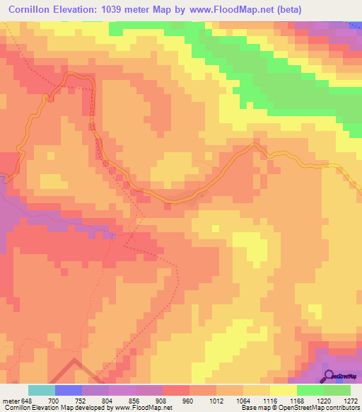 Cornillon,Haiti Elevation Map